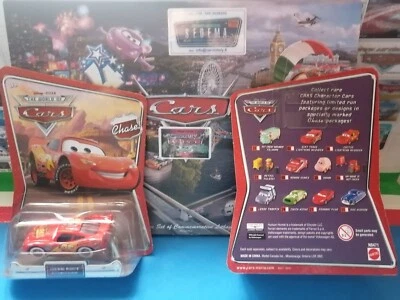 Cars 1 Saetta McQ. with Bumper Stickers #35 -1° Chase ass. -Bl.Mattel 1/55 metal - Immagine 1 di 4