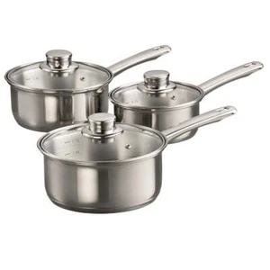 Baccarat Gourmet Stainless Steel Saucepan Set of 3 14X6.5cm - Picture 1 of 3
