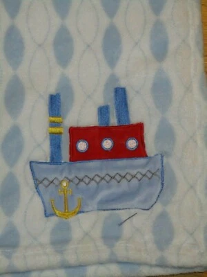 HTF Baby Essentials Ship/Boat/Anchor White & Blue Blanket/Lovey - Image 1 of 4