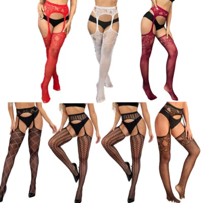 ✹ Calze A Rete Da Donna Autoreggenti Collant Reggicalze Calzetteria. ☆ - Immagine 1 di 4