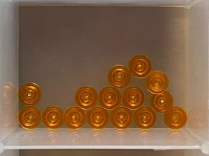 LEGO Parts - Trans Orange Plate 1 x 1 Straight Side - No 4073 - QTY 15 - Picture 1 of 1