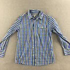 Esprit Kids Boys Shirt Youth Size S (10 - 11 Years) Blue Checkered Button-Up
