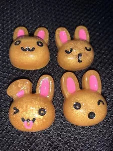 Handgefertigt 4-teiliges Set Hase Kaninchen Magnete Gold - Bild 1 von 1