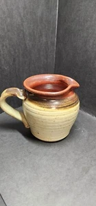 Studio Art Pottery Hand Thrown Small Pitcher Three Tone Brown Glaze - Picture 1 of 9