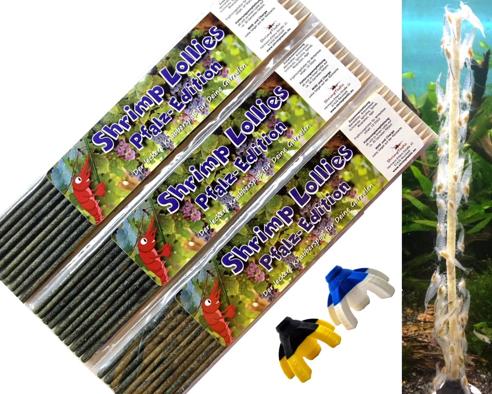 Shrimp Lollies Pfalz / Varianten / Garnelen Futter Lutscher Sticks Weinlaub - Bild 1 von 1