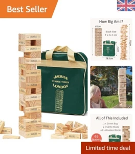 Giant Tumble Tower Blocks - 63-Piece Wooden Game for Joyful Outdoor Gatherings - Picture 1 of 11