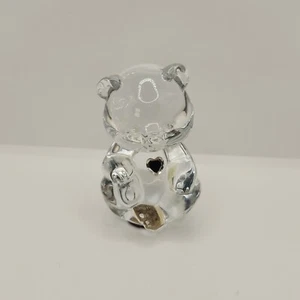 Vintage Fenton Art Glass Bear Figurine with Crystal Heart April Birthstone GC - Picture 1 of 9