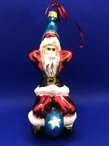 Christopher Radko 1996 "A Job Well Done" | Santa on Moon Ornament/Signed - Picture 1 of 5