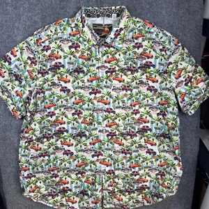 Camicia Robert Graham Miss Rumba classica auto con bottoni uomo 3XL manica corta - Foto 1 di 11