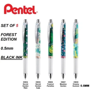 Pentel Energel 0.5mm Forest Flower Editions - SET OF 5 styles BLACK INK - Bild 1 von 1