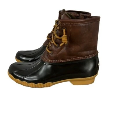 Sperry girls Saltwater waterproof rubber brown Duck boots size 4M - Image 1 of 4