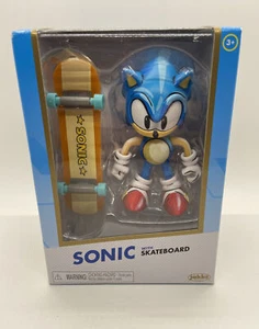 SONIC THE HEDGEHOG CLASSIC SONIC GOLD LINE FIGURE WITH SKATEBOARD JAKKS GOLD - Picture 1 of 6