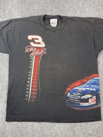 Vintage Dale Earnhardt Shirt Adult Extra Large Black Faded Nascar Racing USA 90s Cover