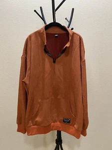 Men’s Mock Zip Faux Suade Pull Over XXL - Picture 1 of 5