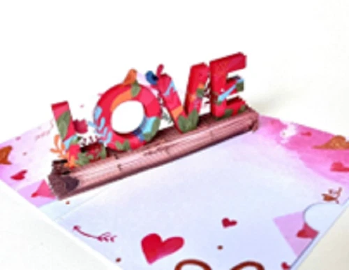Love Valentines Day Pop up Card Pop-Up Card 3D Popup Greeting Card Free Shipping - Image 1 of 1