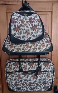 Vintage American Tourister 3 Piece Softside Set - Luggage Set Floral Tapestry - Picture 1 of 23