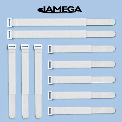 Klett-Kabelbinder - wiederverwendbar Klettverschluss verschiedene Größen - Weiß - Bild 1 von 4