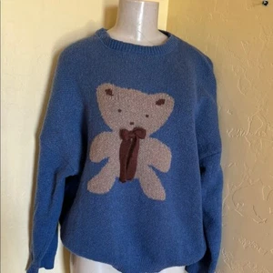 Blue Teddy Bear Sweater - Picture 1 of 3