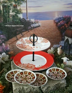 222 QUINTO PLATO DE DOS NIVELES + PLATOS DE APERITIVO DE PERLAS: ¡SIRVE UN TOQUE DE CLASE! - Imagen 1 de 12
