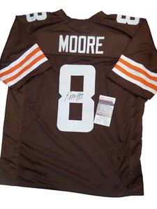 Elijah Moore signed Brown Pro Style jersey, JSA, #8 - Picture 1 of 2
