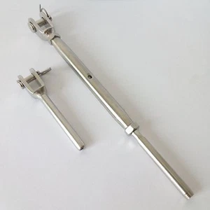 T316 Stainless Steel Swage Fork Turnbuckle Terminal Set for 3/16" Cable Railing - Picture 1 of 1