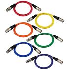 Gls Audio 3Ft Patch Cable Cords Xlr Male To Xlr Female Color Cables 3Ft 6 Pack