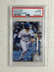 GAVIN LUX 2020 Topps Series 1 WEARING HELMET RC! PSA GEM MINT 10! #292! DODGERS! - Picture 1 of 3