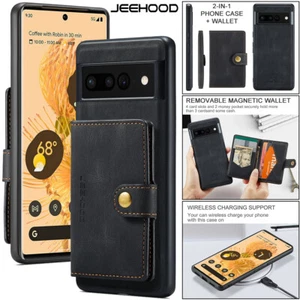 For Goole Pixel 6 7 Pro 7A 6A 5A Case Cover Removable Magnetic Wallet Card Slot - Picture 1 of 47
