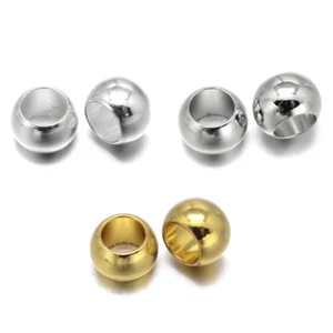 250pcs Smooth Brass Metal Beads Rondelle Large Hole Loose Spacer Beading 8x5.5mm - Picture 1 of 4