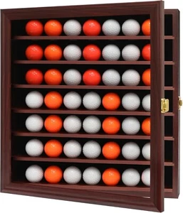 49 Golf Ball Mahogany Size Sport Display Case Cabinet Wall Rack single Unit - Picture 1 of 6