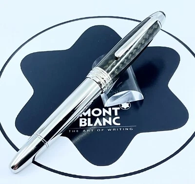 Pluma Estilográfica Montblanc Meisterstuck Solitaire Acero al Carbono Le Grand con 18k M Nuevo en Caja Foto 1 de 4