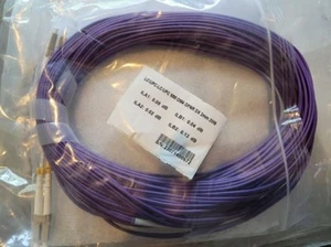 PACK OF 5 - PURPLE OM4 LC/UPC-LC/UPC MM OM4 OFNR DX 2MM 20M - Picture 1 of 4