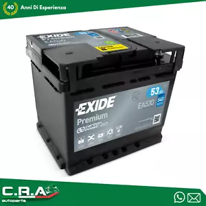 EA530 Batteria Auto Exide 53Ah 540A 12V Pos Dx 540A Spunto = 50Ah Bosch/Varta - Imagen 1 de 2