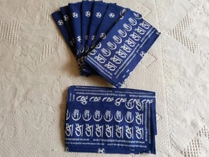 Euro 2016 Football France 9 foulards carrés coton bleu 43x45cm supporters - Imagen 1 de 4