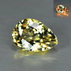 2.09Ct Pear, Awesome Olive Green to Red Color Change Diaspore / Zul tanite - Picture 1 of 2