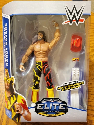 WWE ELITE FLASHBACK "MACHO MAN" RANDY SAVAGE W/ ACCESSORIES SERIES 38 2015 MISB Cover