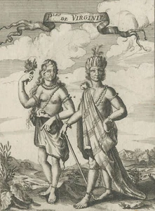 AMERIKA - Virginia - "Ples de Virginie" - Kupferstich um 1700 - Bild 1 von 2