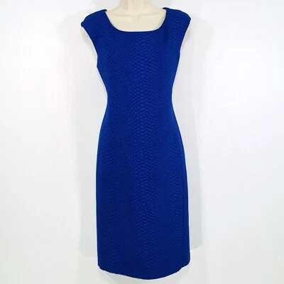 Cartise Sheath Pencil Dress Sz 8 Zipper Lined Stretchy Textured Knit - Image 1 of 4