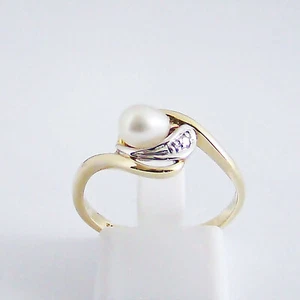 Ring Gold 585er Diamant Biwa - Perle Zuchtperlen Goldringe 14 kt - Bild 1 von 5