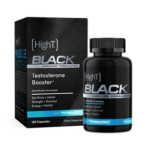 Suplementos de refuerzo de testosterona High T Black fuerza resistencia deseo sexual 120ct - Imagen 1 de 16