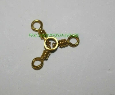 NASH BRASS 3-WAY SWIVEL 13mmx8mm 12pcs a confezione col. oro Foto 1 de 2