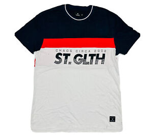 St Goliath Men's T-Shirt Size Large White Red & Blue Circa 2002 Street Wear