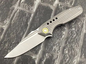 TwoSun Folding Knife M390 Blade Titanium Handle Camping Knife TS194-M390-Satin - Picture 1 of 11