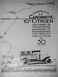 PUBLICITÉ DE PRESSE 1922 CITROEN LA NOUVELLE CAMIONNETTE POUR COMMERÇANT - Imagen 1 de 1