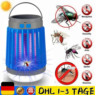 Solar Insektenvernichter UV LED - Moskito Mücken Insekten Falle - Camping Lampe - Bild 1 von 4