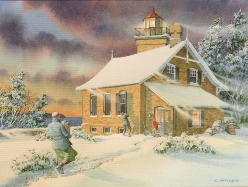 Charles Peterson Thursday At Eagle Light: Early Snow - Door County - Wisconsin Foto 1 de 1