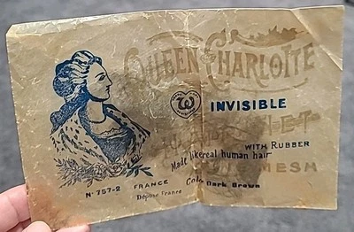 Red de pelo francesa Queen Charlotte años 20 HECHA EN FRANCIA nueva sin usar en paquete Foto 1 de 4