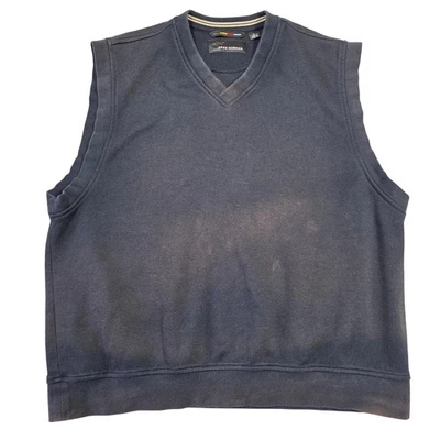 Greg Norman Hombres Cuello en V Sin Mangas Sudadera Chaleco L Punk Thrashed Grunge Patinador Foto 1 de 4