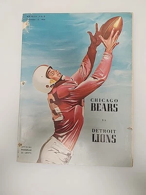 1956 Vintage Chicago Bears vs. Detroit  Game Lions Program 12/16/1956 - Image 1 of 4