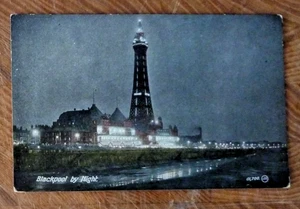 Postcard Blackpool Tower by Night Advance series - Picture 1 of 2